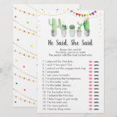 Papier Jeu de Cactus Fiesta Doré Il a dit Elle a dit (Devant / Derrière)