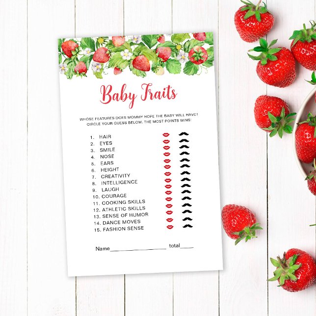 Papier Jeu de caractéristiques de bébé fraise (Créateur téléchargé)
