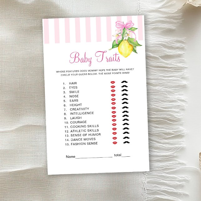 Papier Jeu de caractéristiques de bébé Lemons Baby (Créateur téléchargé)