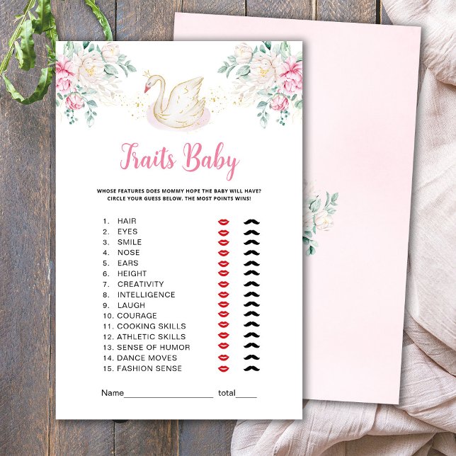 Papier Jeu de caractéristiques de bébé princesse cygne (Créateur téléchargé)