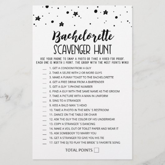 Papier Jeu de chasse au trésor Bachelorette modifiable (Devant)