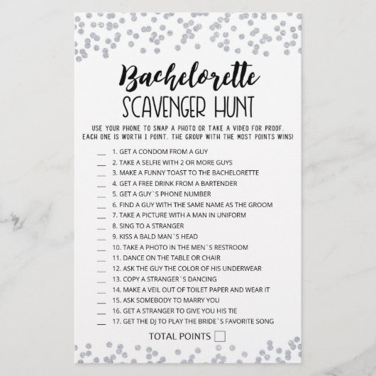 Papier Jeu de chasse au trésor Bachelorette modifiable (Devant)
