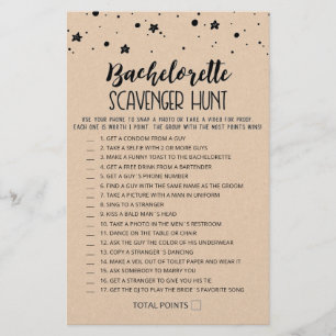 Papier Jeu de chasse au trésor Bachelorette modifiable