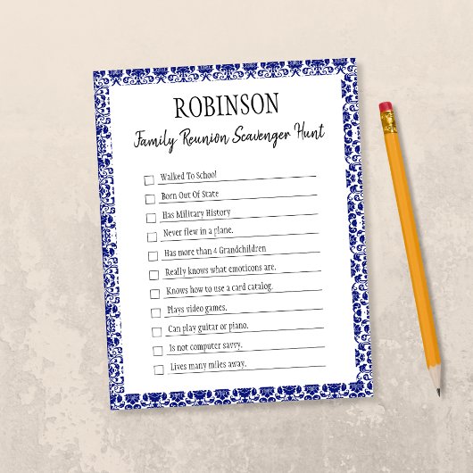 Papier Jeu de chasse au trésor de la Réunion familiale 3