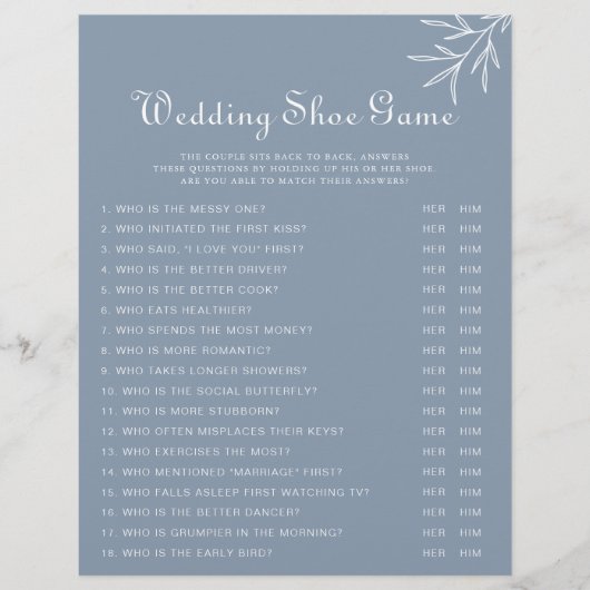 Papier Jeu de chaussures à Mariage bleu Dusty (Devant)