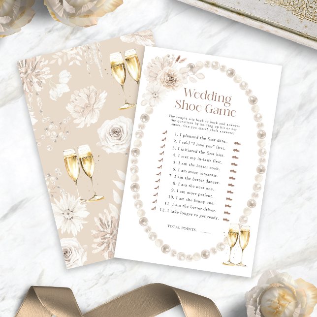 Papier Jeu de chaussures de mariage (Pearls and Prosecco Wedding Shoe Shower Game
)