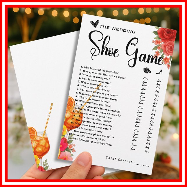 Papier Jeu de chaussures de mariage Love at First Spritz  (Créateur téléchargé)