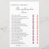 Papier jeu de chaussures mariage jeu de douche nuptiale (Devant)