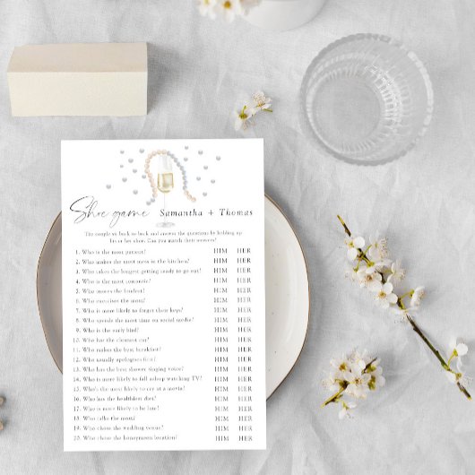 Papier Jeu de chaussures Prosecco jeu de douche nuptiale