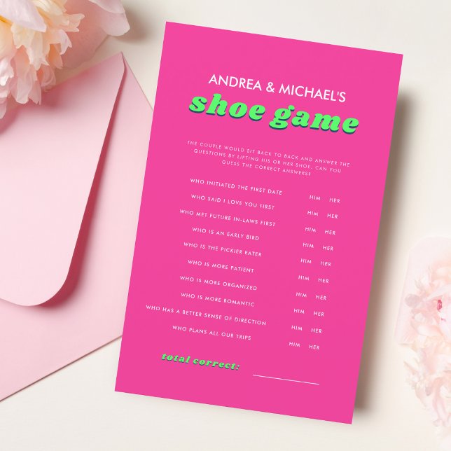 Papier Jeu de chaussures Retro Rose & Vert Super Mariage (Créateur téléchargé)