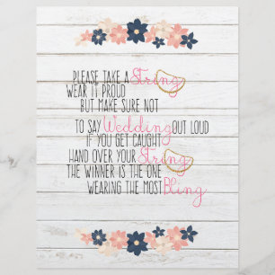 Papier Jeu de collier Jeu de Fête des mariées Blush de la