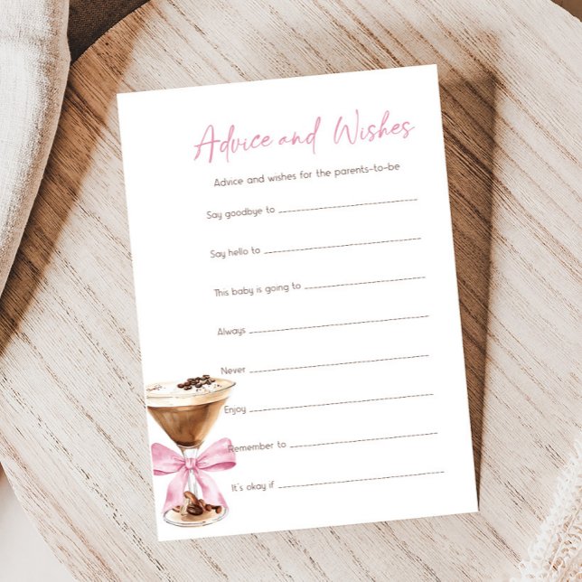 Papier Jeu de conseils de douche Martini Espresso Ruban R (Espresso Baby Shower Game)