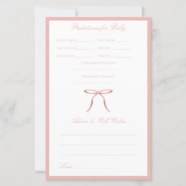 Papier Jeu de conseils et de prédictions pour Baby Shower