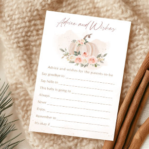Papier Jeu de Conseils et Vœux Citrouille Rose Blush