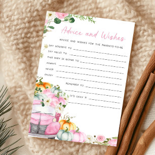 Papier Jeu de conseils et vœux pour camion rose citrouill