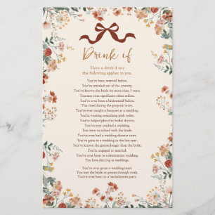 Papier Jeu de Coquette Bow Boisson d'Automne Si Baby Show
