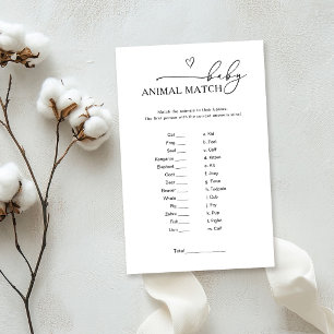 Papier Jeu de correspondance d'animaux bébé