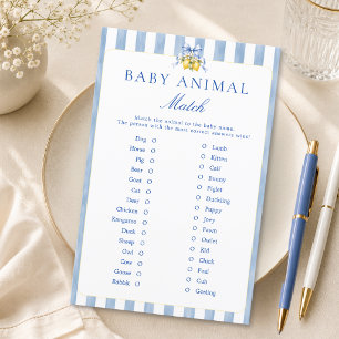 Papier Jeu de correspondance d'animaux pour baby shower s