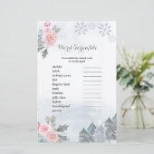 Papier Jeu de course à mot Hiver Flore Snowflakes (Debout devant)