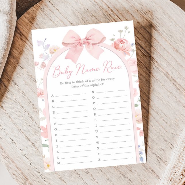 Papier Jeu de course au nom de bébé Fleur Bébé en Fleur D (Créateur téléchargé)
