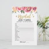 Papier Jeu de course de mot nuptiale avec réponses (Debout devant)
