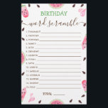 Papier Jeu de course de mots d'anniversaire avec Réponse<br><div class="desc">Watermelon Our Little Sweetie Is One In A Melon Anniversaire jeu de mots. Le design est basé sur des éléments aquarelles peints à la main. RÉPONSES : 1-INVITATION,  2-CONFETTI,  3-WRAPPED,  4-PINATA,  5-GÂTEAU,  6-ANNIVERSAIRE,  7-PRÉSENT,  8-HEUREUX,  9-GIFTS,  10-INVITÉS,  11-MAGIQUE,  12-BALLON,  13-BANNIERS,  14-FRIFRIFRIFRIFRIFY DS,  15-LOVE</div>