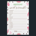 Papier Jeu de course de mots d'anniversaire avec Réponse<br><div class="desc">Watermelon Our Little Sweetie Is One In A Melon Anniversaire jeu de mots. Le design est basé sur des éléments aquarelles peints à la main. RÉPONSES : 1-INVITATION,  2-CONFETTI,  3-WRAPPED,  4-PINATA,  5-GÂTEAU,  6-ANNIVERSAIRE,  7-PRÉSENT,  8-HEUREUX,  9-GIFTS,  10-INVITÉS,  11-MAGIQUE,  12-BALLON,  13-BANNIERS,  14-FRIFRIFRIFRIFRIFY DS,  15-LOVE</div>