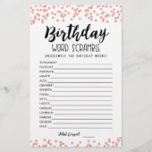 Papier Jeu de course de mots d'anniversaire avec réponses (Devant)