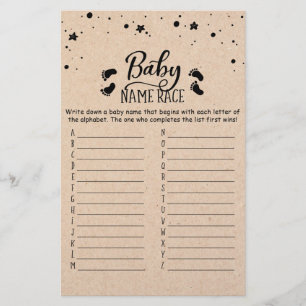Papier Jeu de course de noms de bébé Jeu de fête pour Bab