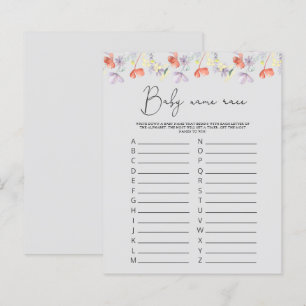 Papier Jeu de course de prénoms de bébé Fleurs sauvages