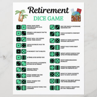 Papier Jeu de dés pour la retraite