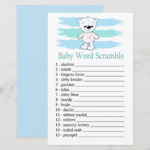 Papier Jeu de désordre de mots bébé ours polaire