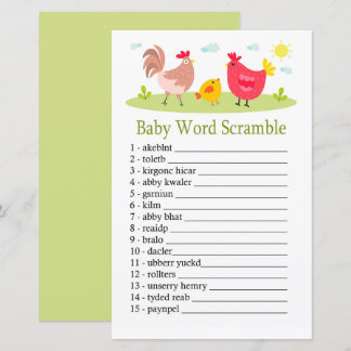Papier Jeu de désordre de mots Chicken Baby