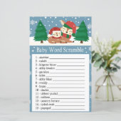 Papier Jeu de désordre de mots de bébé cerf de Noël (Debout devant)