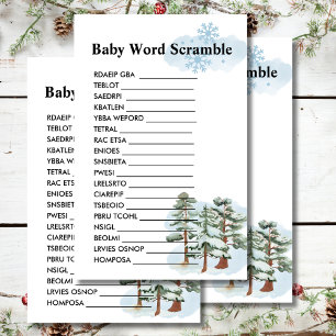 Papier Jeu de désordre de mots de bébé Flocon de neige d'