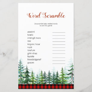 Papier Jeu de désordre de mots de bûcheron