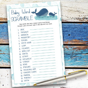 Papier Jeu de désordre de mots pour bébé Baleines Heureus