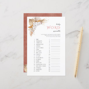 Papier Jeu de désordre de mots pour bébé Boho Floral Baby