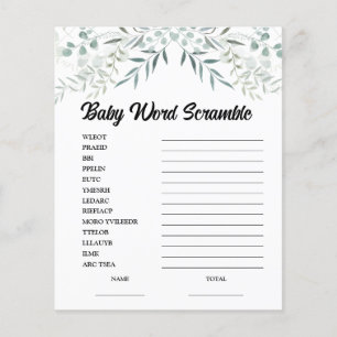 Papier Jeu de désordre de mots pour bébé Eucalyptus Baby