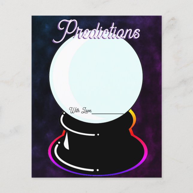 Papier Jeu de dessin de prédiction de boule de cristal (Devant)