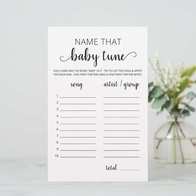 Papier Jeu de devinette de berceuse pour bébé Jeu de fête (Debout devant)