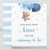 Papier Jeu de devinette de câlins Ourson pour Baby Shower (Devant / Derrière)