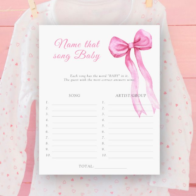 Papier Jeu de devinette de chanson pour bébé Shower à rub (Créateur téléchargé)