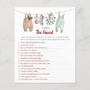 Papier Jeu de devinette de l'invité vêtu pour Noël