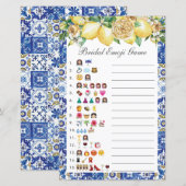 Papier Jeu de devinette de mariage floral de citron d'été (Devant / Derrière)