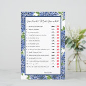 Papier Jeu de devinette de mariage Hydrangeas aquarelle (Debout devant)