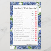 Papier Jeu de devinette de mariage Hydrangeas aquarelle (Devant)