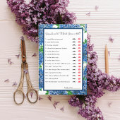 Papier Jeu de devinette de mariage Hydrangeas aquarelle