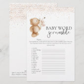 Papier Jeu de devinette de mots 'Ours & Abeille' pour Bab (Devant / Derrière)