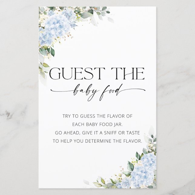 Papier Jeu de devinette de nourriture pour bébé aux fleur (Devant)